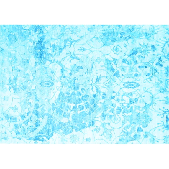 Ahgly Company Indoor Rectangle Abstract Light Blue Contemporary Area Rugs, 2' x 3'