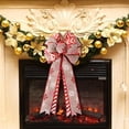 thumbnail image 4 of Visland Christmas Bow Xmas Theme Pattern Easy for Hanging Flax Party Ribbon Bows Home Decor, 4 of 8