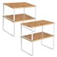 thumbnail image 1 of Organizadores de Cocina, Juego de 4 Estantes de Cocina, Apilables, Expandibles, Metal y Madera de Ingeniería, Blanco y Natural, 1 of 7