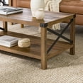 Woven Paths Magnolia Metal X Coffee Table, Reclaimed Barnwood