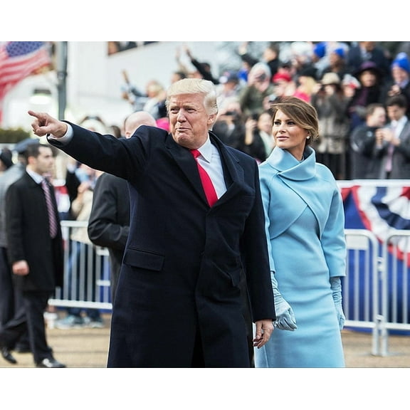 President Donald Trump Points at Crowd - 12x18 Inch Laminated Poster - Stunning Detail and Bold Colors