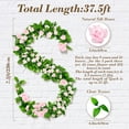 thumbnail image 2 of YOLETO 5 Packs Artificial Flowers Garland, 36ft Rose Vines Fake Plants Hanging Floral Vine for Wedding Decorations Home Decor, 2 of 8