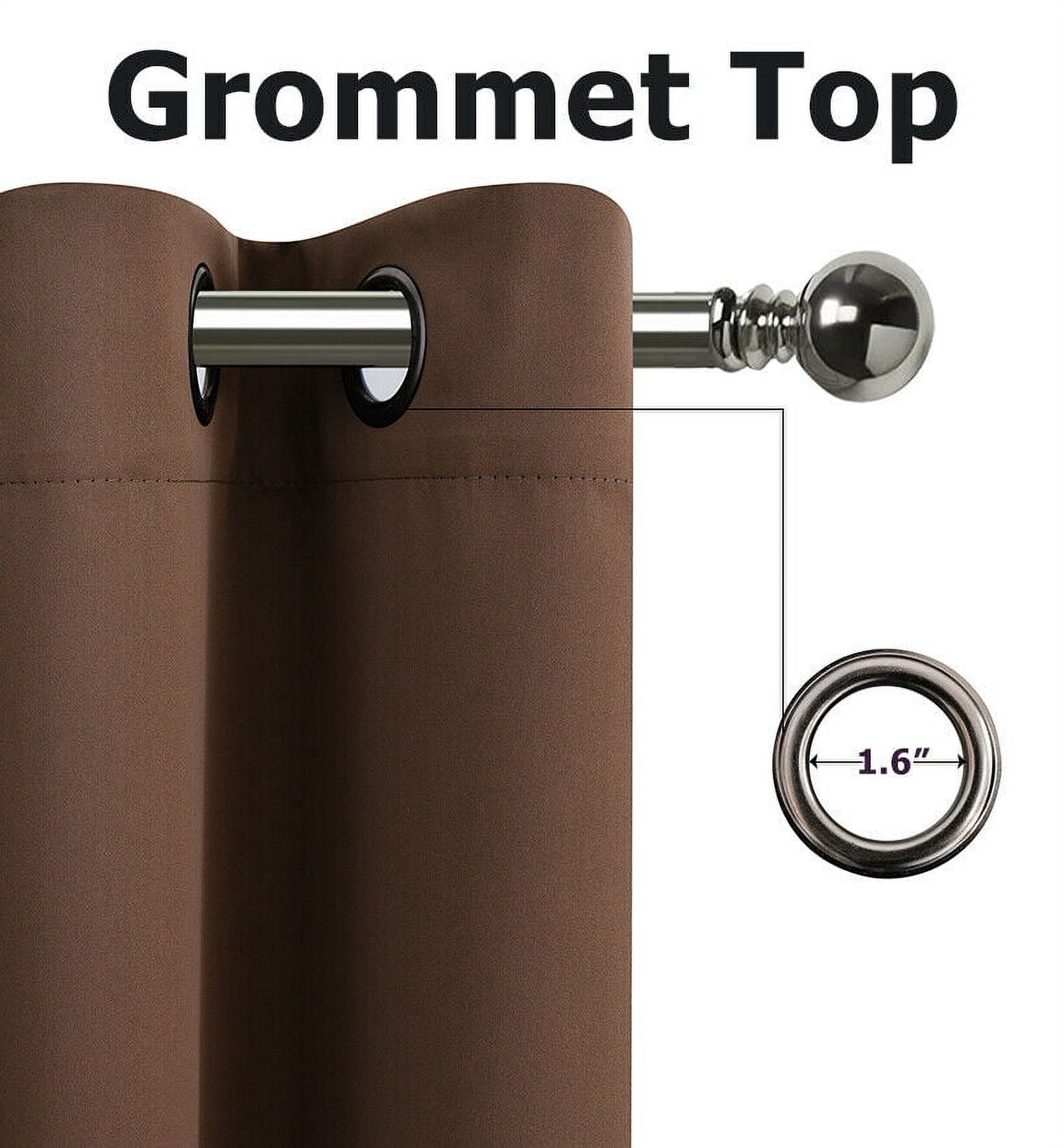 2 Pack: Solid Colored 100% Energy Saving Hotel Max Blackout Thermal Curtain Panels - Brown, 95 in. Long