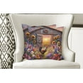 thumbnail image 2 of Ambesonne Rustic Throw Pillow Cover Pack of 2, Colorful Flowers and Rooster, 2 Pcs-16"x16", Mauve Taupe and Multicolor, 2 of 5