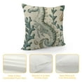 thumbnail image 4 of Sea Horse Pillow Covers Vintage Green Underwater Landscape Crab Shells Throw Cushion Covers,Summer Ocean Beach Theme Room Decor Cushion Cases for Couch and Bed, 4 of 5