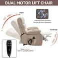 thumbnail image 6 of Llinc Store Lift Chairs Recliners for Elderly Heat Massage Dual Motor Infinite Position Hold up to 350 LBS, Large Electric Power Lift Recliners with Power-Remote, Medium-firm, Beige, 6 of 10