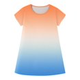thumbnail image 5 of Teen Girls Dresses Short Sleeve Gradient Dress Casual Summer A-Line Sundress for Kids Soft & Breathable Fabric Ages 4-12 ,Sie:150, 5 of 7