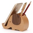 thumbnail image 1 of Portalápices de madera con forma de elefante para decoración de oficina, organizador de escritorio con soporte para teléfono móvil JAMW Sencillez, 1 of 5
