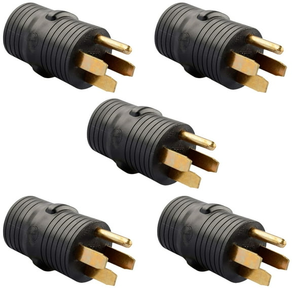 50A NEMA 14-50P to 6-50R EV Charger Adapter - 5 Prong Male to 3 Prong Female, UL Certified, 50 Amp, Black