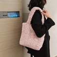 thumbnail image 4 of husxh Soft Plush Solid Portable Travel Purse Women Shoulder Handbags Retro Autumn Winter Clutch Handbag for Ladies Girl Gift, 4 of 9