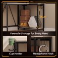 thumbnail image 4 of Pinmoco 42" L-Shaped Gaming Desk with Monitor Stand, LED Lights& Headset Hooks, Home Office Desk, Walnut Wash, 4 of 9