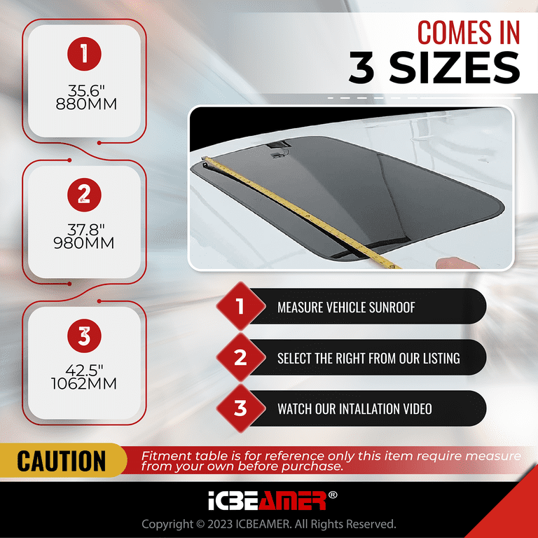 Fit 42.5 Inch Shatterproof Sunroof Wind Deflector Tinted Sun And Moonroof Visor