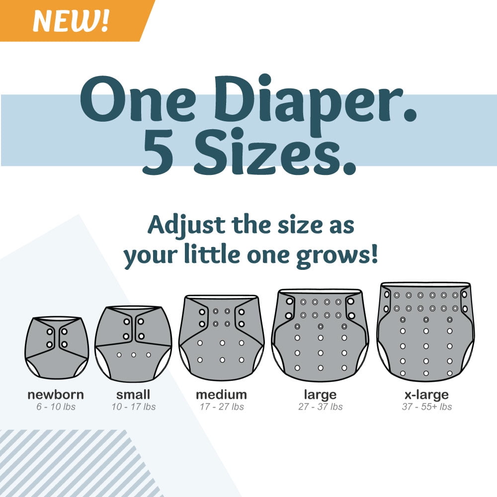 Kanga Care Rumparooz G3 Stay Dry Cloth Diaper Reusable One Size Pocket Diaper Patented Inner Double Gusset 2 pcs Microfiber Insert Soaker (6-55+ lbs) - Aquarius