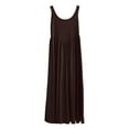 thumbnail image 5 of Womens 2025 Summer Sleeveless Square Neck Sundress Casual Long Flowy A Line Knit Dress Beach Vacation Maxi Dresses Coffee S, 5 of 5