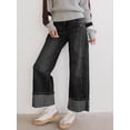thumbnail image 2 of EMMIOL Women's Mid Rise Boyfriend Patchwork Straight & Wide Leg Denim Pants Trendy 2026 Jeans, 2 of 6
