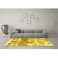 thumbnail image 3 of Ahgly Company Machine Washable Indoor Square Abstract Yellow Modern Area Rugs, 6' Square, 3 of 4