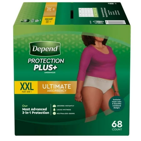UPC 036000000047 product image for Depend Protection Plus for Women - XX-Large (55-64  Waist) - 68 Count | upcitemdb.com