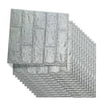 thumbnail image 2 of 12 pegatinas de pared de ladrillo, color negro y gris, impermeables, autoadhesivas, papel tapiz de ladrillo XPE para decoración., 2 of 14
