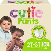 Cuties 2T/3T Potty Training Pants for Girls and Boys, Hypoallergenic with Skin Smart, 104 Count