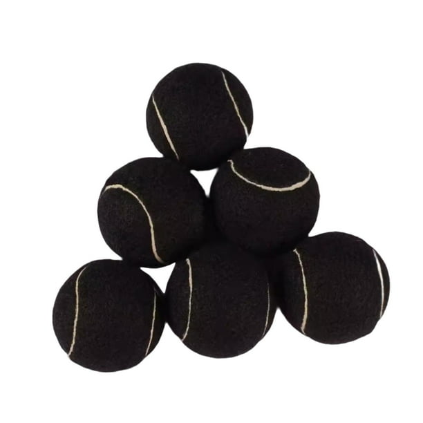 6 pelotas de tenis elásticas para entretenimiento deportivo y para jugar con perros. Negro