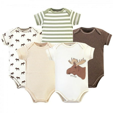 UPC: 0660168667899 | Touched by Nature Baby Boy Organic Cotton Bodysuits 5pk  Moose  12-18 Months