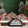 thumbnail image 4 of maskred Resin Christmas Scene Snow House LED Desktop Set Decoration Village Snowman 1Set, 4 of 6