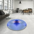 thumbnail image 4 of Ahgly Company Machine Washable Indoor Round Transitional Sky Blue Area Rugs, 5' Round, 4 of 7