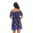 thumbnail image 3 of Riviera Sun Rayon Crepe Printed Short Dress for Women (Blue - Floral, X-Large), 3 of 3