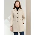 thumbnail image 2 of INSPIRE CHIC Manteau d'Hiver Mi-Long pour Femme, Style Vintage, à Revers et Col, à Simple Boutonnage, 2 of 6