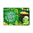 thumbnail image 2 of Sentmoon Modern Design Floor Rug St. Patrick's Day Door Mat 3 Sizes Faux Wool Non Slip Entry Rug with Clover Pattern for Bathroom or Front Porch Final Markdowns & Closeout Offers, 2 of 6