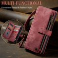 thumbnail image 6 of JTCASES for Google Pixel 8 Pro Wallet Case with Zipper Purse Card Holders Flip Stand Wrist Strap Magnetic Closure PU Leather Anti-scratch Support Wireless Charging Drop Resistant Shell, Red, 6 of 10