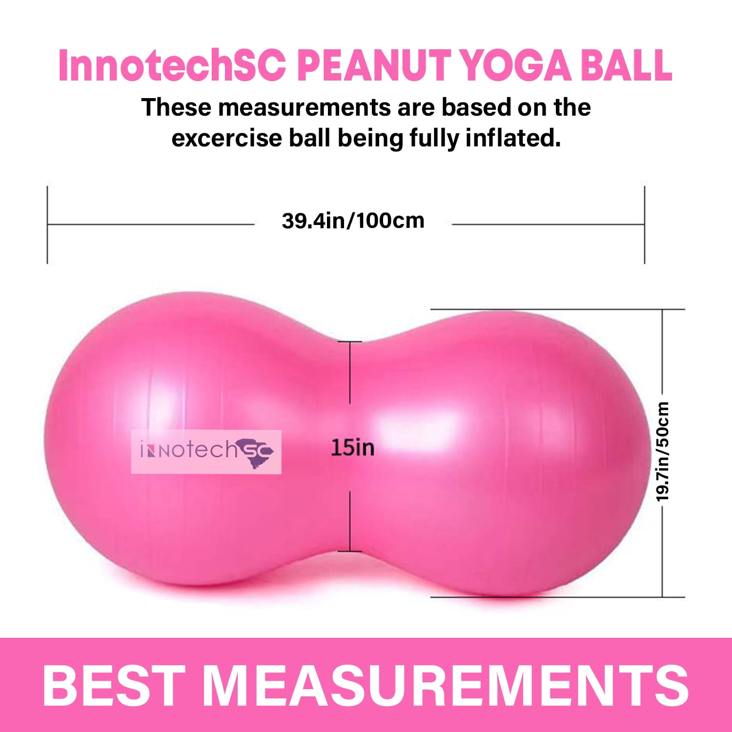InnotechSC Peanut Ball - Anti Burst Exercise Ball for Labor Birthing, Physical Therapy for Kids, Core Strength, Flexible Seating, Home & Gym Fintness, sensory chair Wiggle Seat (Include Pump)