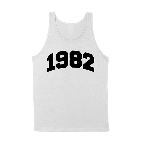 1982 College Style Tank Top Unisex Large White