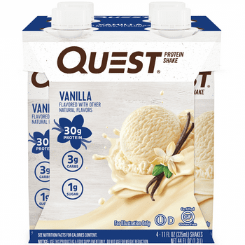 Quest tion Protein Shake, 30g Protein, Low Carb, Vanilla, 4 Count