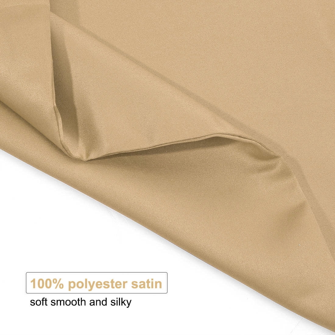 Unique Bargains Pillow Covers Silky Satin Zipper Pillowcases Set of 2 Caramel 21" x 31"
