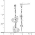 thumbnail image 2 of Primal Silver Sterling Silver Rhodium-plated Hearts Dangle Post Earring, 2 of 4
