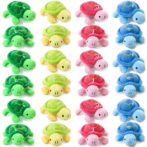 Peluche de peluche HyDren con forma de tortuga pequeña, 24 unidades, para niños