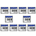 thumbnail image 1 of 10X Carte Mémoire Flash Compacte 512 Mo pour Appareil Photo, Machine Publicitaire, Carte d'Ordinateur Industrielle, 1 of 3