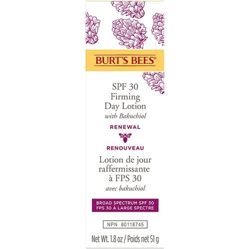 Burt’s Bees® Renewal Firming Day Lotion with Bakuchiol,, Broad Spectrum SPF 30 Lightweight Mineral Sunscreen