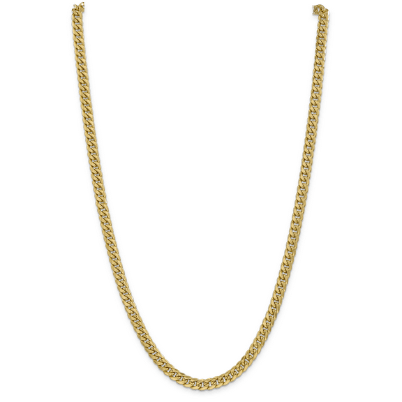 14k 6mm Semi-Solid Miami Cuban Chain (Weight: 25.07 Grams, Length: 26 Inches)