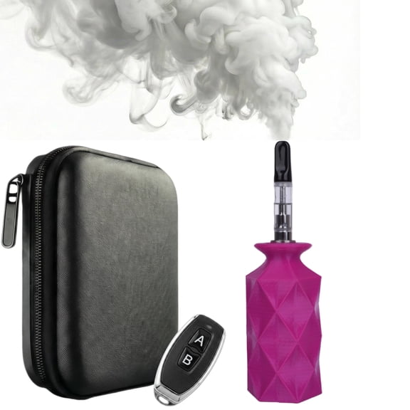 Mini Handheld Fog Machine with Wireless Remote and Carrying Case, USB Rechargeable Pink Fogger for Photography, Halloween, Parties, Cosplay and Stage Effects