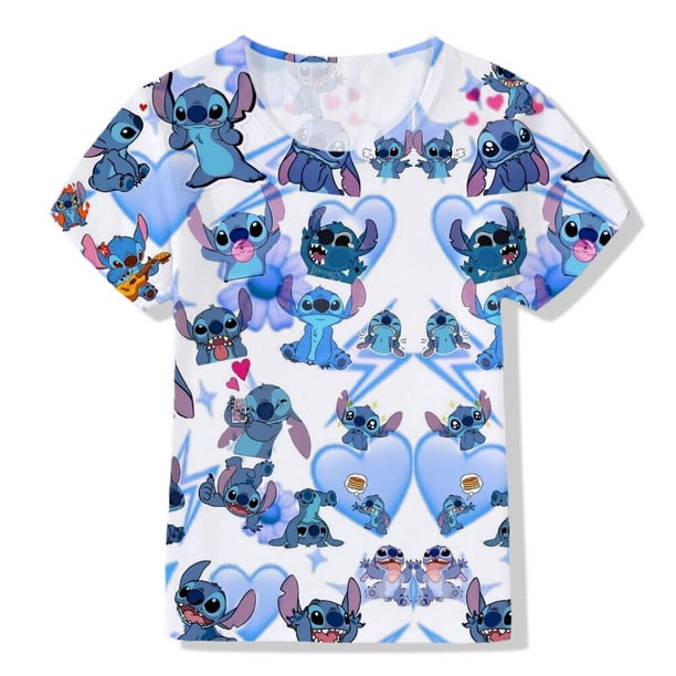 Disney 2-12-year-old New Summer Girl Boy Steve Love Camiseta de dibujos animados de algodón puro de manga corta para niños Clothing120 Gao Jinjia LED