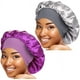 thumbnail image 1 of Gorro de dormir KPLFUBK con banda elástica ancha de satén, suave y cómodo para cabello negro de mujer (paquete de 2), 1 of 4