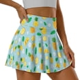 thumbnail image 3 of Uorisango Cartoon Pineapple Womens Running Sports Pickleball Skirt with Shorts Pockets Size S High Waisted Women's Active Performance Skort,Mini Skirts, 3 of 7