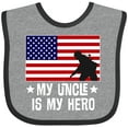 thumbnail image 3 of Inktastic Military Uncle is My Hero Us Flag Boys or Girls Baby Bib, 3 of 4