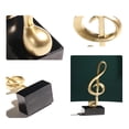 thumbnail image 2 of 3 piezas de esculturas musicales, estatuilla de nota musical, estatua, adornos decorativos, decoración artística para sala de estar, dormitorio, TV, gabinete, regalo (dorado), 2 of 5