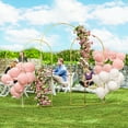 thumbnail image 2 of Outsunny 7/6.5/6 ft Gold Wedding Arch Set Backdrop Stand for Birthday Party, 2 of 10