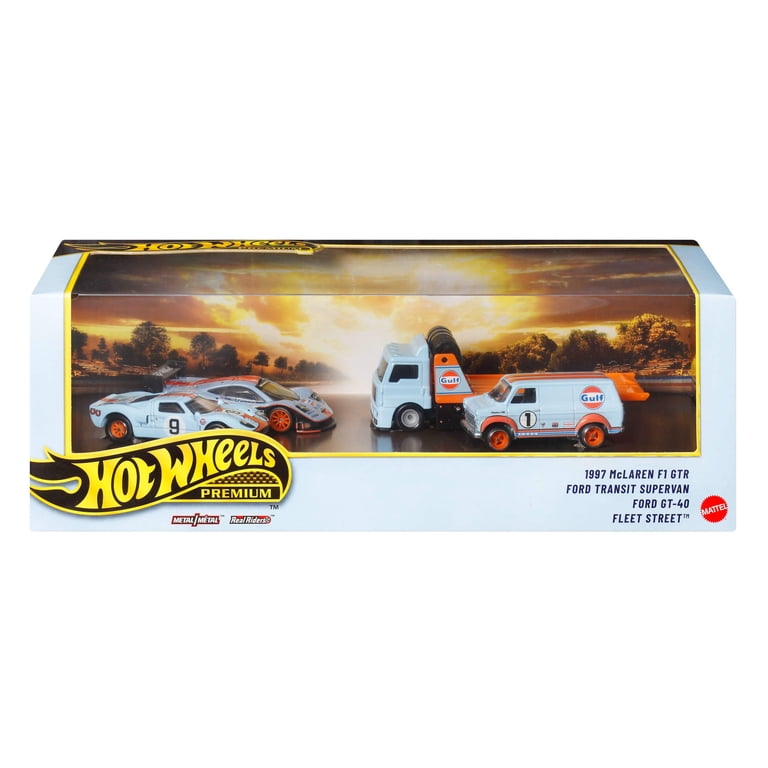 Hot Wheels Premium Collector Display Sets, 3 Cars & 1 Transporter