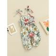 thumbnail image 3 of Qiylii Baby Girls Jumpsuit, Multi-color Floral Printed Pattern Strap One-piece Romper Bodysuit, 3 of 9