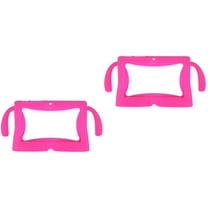 2 Pieces Silicone Tablet Cover Kids Case with Pocket Child Rosy